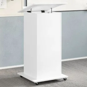 Engineered wood white lectern with wheels and drawer 55x55x107 cm by , Desks - Ref: Foro24-848024, Price: 130,50 €, Discount: %