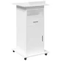 Atril con ruedas y cajón madera ingeniería blanco 55x55x107 cm de , Escritorios - Ref: Foro24-848024, Precio: 130,49 €, Descu...