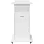 Engineered wood white lectern with wheels and drawer 55x55x107 cm by , Desks - Ref: Foro24-848024, Price: 130,50 €, Discount: %