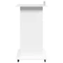 Engineered wood white lectern with wheels and drawer 55x55x107 cm by , Desks - Ref: Foro24-848024, Price: 130,50 €, Discount: %