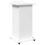 Atril con ruedas y cajón madera ingeniería blanco 55x55x107 cm de , Escritorios - Ref: Foro24-848024, Precio: 130,49 €, Descu...