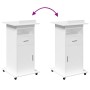 Engineered wood white lectern with wheels and drawer 55x55x107 cm by , Desks - Ref: Foro24-848024, Price: 120,64 €, Discount: %