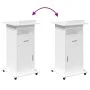 Engineered wood white lectern with wheels and drawer 55x55x107 cm by , Desks - Ref: Foro24-848024, Price: 130,50 €, Discount: %