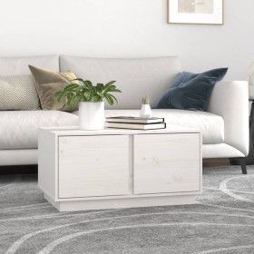 Couchtisch aus massivem weißem Kiefernholz, 80 x 50 x 40 cm von vidaXL, Couchtisch - Ref: Foro24-814420, Preis: 73,22 €, Raba...