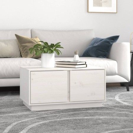 Mesa de centro madera maciza de pino blanco 80x50x40 cm de vidaXL, Mesas de centro - Ref: Foro24-814420, Precio: 73,18 €, Des...