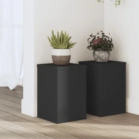 Plant stands 2 units engineered wood black 20x20x30 cm by , Pot stands - Ref: Foro24-852898, Price: 35,16 €, Discount: %
