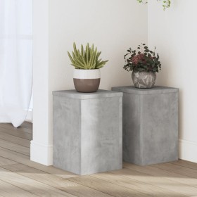 Pflanzenständer 2 Stück Holz grau Beton 20x20x30 cm von , Topfständer - Ref: Foro24-852900, Preis: 28,80 €, Rabatt: %