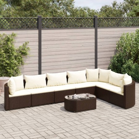 Set sofás de jardín 8 piezas y cojines ratán sintético marrón de , Conjuntos de jardín - Ref: Foro24-3308385, Precio: 504,34 ...