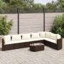 Garden set with 8 pieces of sofas and brown synthetic rattan cushions. by , Garden sets - Ref: Foro24-3308385, Price: 504,34 ...