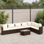 Garden set with 8 pieces of sofas and brown synthetic rattan cushions. by , Garden sets - Ref: Foro24-3308385, Price: 497,70 ...