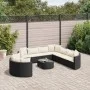Set of garden sofas and cushions 10 pieces synthetic black rattan by , Garden sets - Ref: Foro24-3308408, Price: 710,25 €, Di...