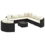 Set of garden sofas and cushions 10 pieces synthetic black rattan by , Garden sets - Ref: Foro24-3308408, Price: 710,25 €, Di...