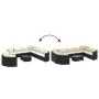 Set of garden sofas and cushions 10 pieces synthetic black rattan by , Garden sets - Ref: Foro24-3308408, Price: 710,25 €, Di...