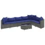 Set of garden sofas and cushions 8 pieces synthetic rattan gray by , Garden sets - Ref: Foro24-3308391, Price: 492,43 €, Disc...