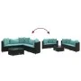 6-piece garden sofa set with black synthetic rattan cushions by , Garden sets - Ref: Foro24-3308420, Price: 437,14 €, Discoun...
