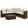 Set of 6 garden sofas and brown synthetic rattan cushions by , Garden sets - Ref: Foro24-3308393, Price: 383,49 €, Discount: %