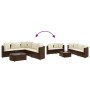 Set aus 6-teiligen Gartensofas und Kissen aus braunem Kunst-Rattan. von , Gartensets - Ref: Foro24-3308393, Preis: 388,48 €, ...