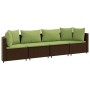 Garden sofa set 4 pieces with brown synthetic rattan cushions by , Garden sets - Ref: Foro24-3308462, Price: 343,92 €, Discou...