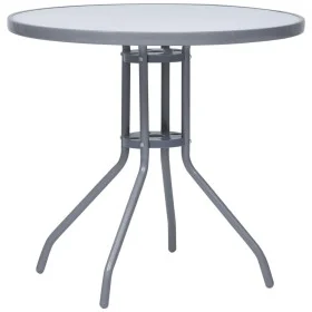Gartentisch aus Stahl und hellgrauem Glas, 80 cm von vidaXL, Gartentische - Ref: Foro24-312215, Preis: 98,13 €, Rabatt: %