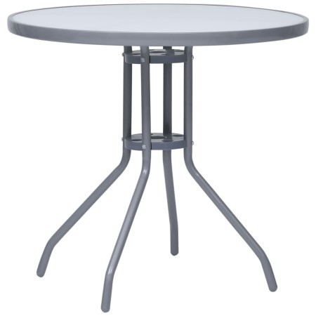 Gartentisch aus Stahl und hellgrauem Glas, 80 cm von vidaXL, Gartentische - Ref: Foro24-312215, Preis: 100,16 €, Rabatt: %