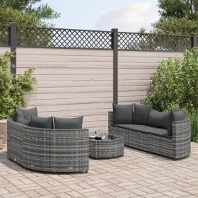 7-piece garden sofa set with gray synthetic rattan cushions by , Garden sets - Ref: Foro24-3308434, Price: 458,07 €, Discount: %
