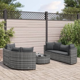 Set de sofás de jardín 7 pzas con cojines ratán sintético gris de , Conjuntos de jardín - Ref: Foro24-3308434, Precio: 462,70...