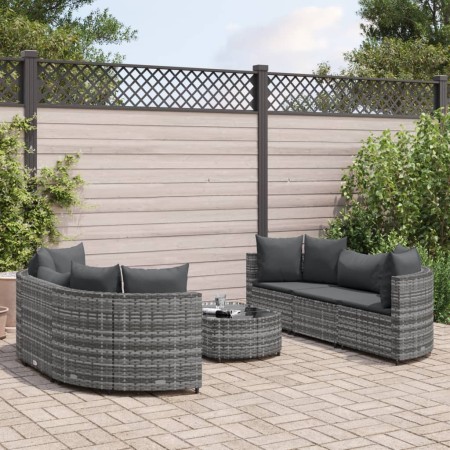 7-piece garden sofa set with gray synthetic rattan cushions by , Garden sets - Ref: Foro24-3308434, Price: 462,70 €, Discount: %