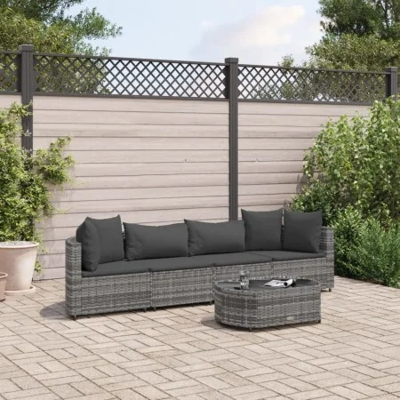 Garden sofa set with 5-piece synthetic rattan cushions in gray. by , Garden sets - Ref: Foro24-3308370, Price: 301,64 €, Disc...
