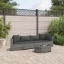 Gartensofa-Set mit 5-teiligen Kissen aus grauem synthetischem Rattan von , Gartensets - Ref: Foro24-3308370, Preis: 301,16 €,...