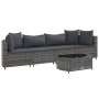 Gartensofa-Set mit 5-teiligen Kissen aus grauem synthetischem Rattan von , Gartensets - Ref: Foro24-3308370, Preis: 308,61 €,...