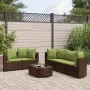Set of 6 garden sofas and brown synthetic rattan cushions by , Garden sets - Ref: Foro24-3308422, Price: 530,34 €, Discount: %