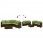 Set of 6 garden sofas and brown synthetic rattan cushions by , Garden sets - Ref: Foro24-3308422, Price: 530,34 €, Discount: %
