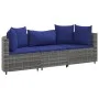 3-piece garden sofa set with gray synthetic rattan cushions by , Garden sets - Ref: Foro24-3308455, Price: 210,82 €, Discount: %
