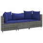 Set de sofá de jardín 3 pzas y cojines ratán sintético gris de , Conjuntos de jardín - Ref: Foro24-3308455, Precio: 212,60 €,...