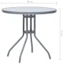 Gartentisch aus Stahl und hellgrauem Glas, 80 cm von vidaXL, Gartentische - Ref: Foro24-312215, Preis: 100,16 €, Rabatt: %