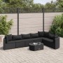 Gartensofa-Set und Kissen, 8-teilig, aus schwarzem Kunststoff-Rattan. von , Gartensets - Ref: Foro24-3308387, Preis: 552,28 €...