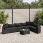 Set of garden sofas and cushions, 8 pieces, black synthetic rattan by , Garden sets - Ref: Foro24-3308387, Price: 568,59 €, D...