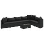 Gartensofa-Set und Kissen, 8-teilig, aus schwarzem Kunststoff-Rattan. von , Gartensets - Ref: Foro24-3308387, Preis: 552,28 €...