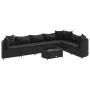 Set of garden sofas and cushions, 8 pieces, black synthetic rattan by , Garden sets - Ref: Foro24-3308387, Price: 568,59 €, D...