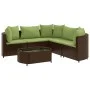 Set sofás de jardín 6 piezas y cojines ratán sintético marrón de , Conjuntos de jardín - Ref: Foro24-3308398, Precio: 448,62 ...