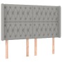 Cabecero con LED de tela gris claro 163x16x118/128 cm