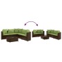 Set sofás de jardín 6 piezas y cojines ratán sintético marrón de , Conjuntos de jardín - Ref: Foro24-3308398, Precio: 438,69 ...