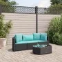 4-piece garden sofa set with black synthetic rattan cushions by , Garden sets - Ref: Foro24-3308364, Price: 268,79 €, Discoun...