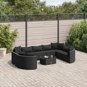 Set of garden sofas and cushions 10 pieces synthetic black rattan by , Garden sets - Ref: Foro24-3308403, Price: 695,39 €, Di...