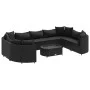 Set of garden sofas and cushions 10 pieces synthetic black rattan by , Garden sets - Ref: Foro24-3308403, Price: 695,39 €, Di...