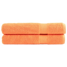 Premium-Handtücher, 2 Stück, 100% Baumwolle, orange, 100x200 cm, 600 g/m². von , Handtücher - Ref: Foro24-137389, Preis: 60,6...