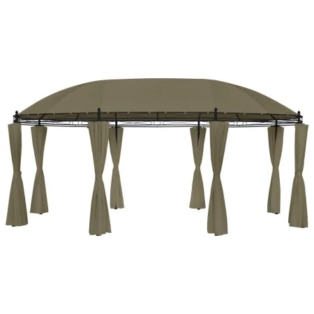 Gazebo with taupe gray curtains 180g/m² 520x349x255 cm by vidaXL, Tents and gazebos - Ref: Foro24-312231, Price: 401,66 €, Di...