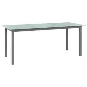Hellgrauer Gartentisch aus Aluminium und Glas, 190 x 90 x 74 cm von vidaXL, Gartentische - Ref: Foro24-312205, Preis: 189,09 ...