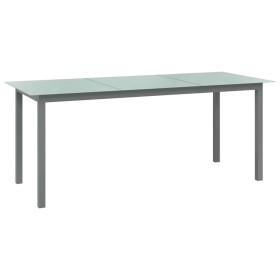Mesa de jardín de aluminio y vidrio gris claro 190x90x74 cm de vidaXL, Mesas de jardín - Ref: Foro24-312205, Precio: 181,94 €...