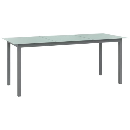 Hellgrauer Gartentisch aus Aluminium und Glas, 190 x 90 x 74 cm von vidaXL, Gartentische - Ref: Foro24-312205, Preis: 181,94 ...